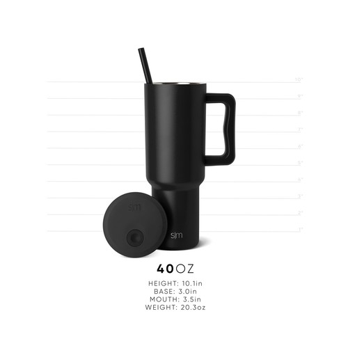 Simple Modern Trek | 40 oz Christmas Tumbler with Handle and Straw Lid | Cup ... - Picture 6 of 10