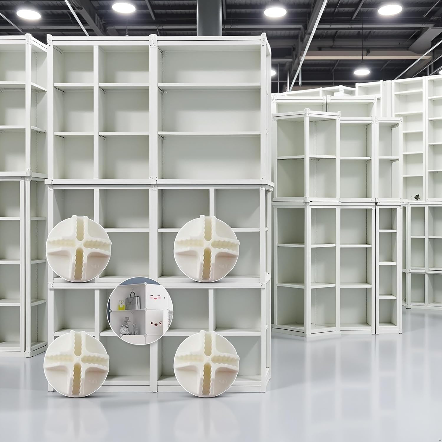 20 Pcs White Wire Cube Connectors Wire Grid Cube Connectors for Modular Closet S