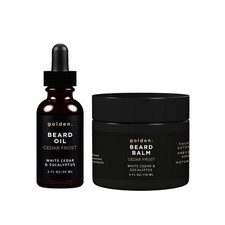 Golden Grooming Beard Bundle for Black Men Natural Beard Growth Kit with Sh...