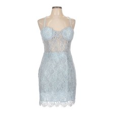 NBD x Naven Lilia Lace Mini Dress Ice Blue Size L MSRP $208 NWT Revolve Cocktail