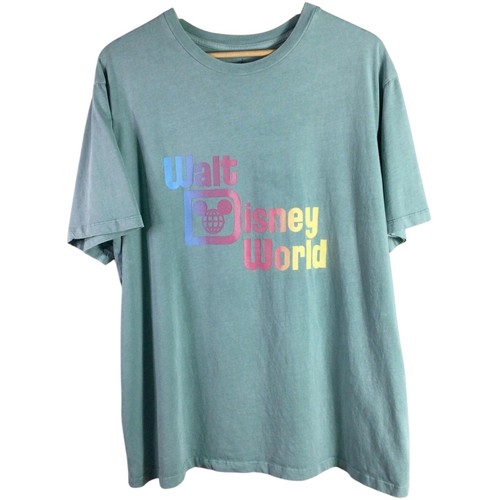 Classic Retro Walt Disney World Disneyland T Shirt Green XL