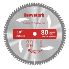 10 Inch Table Saw Blades TCT Circular Blade 80T 10 In 80T, Silver, Red 