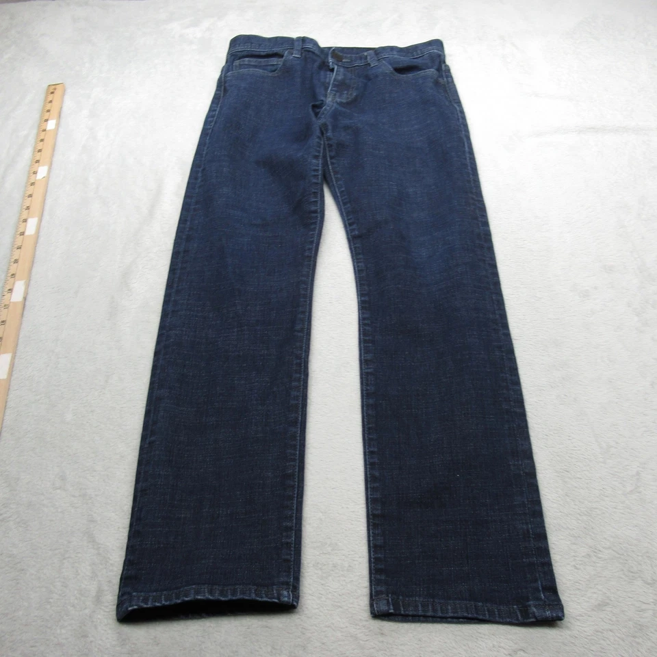 Pantalones de mezclilla Armani Exchange para hombre 30x27 lavado oscuro cremallera mosca 5 bolsillos J16 rectos Foto 2 de 4