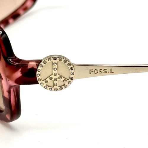 Fossil Thora Designer Oval Sunglasses PS3872 Tortoise Shell & Gold Metal Peace - Picture 6 of 19