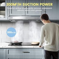60 cm Visor Cooker Hood LED Under Cabinet Hood 600 mm Top Vented Range Hood Fan
