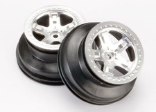 Traxxas 1/10 Slash 2WD XL5 HD  SCT Beadlock Style Wheels, Satin Chrome, 4WD/2WD