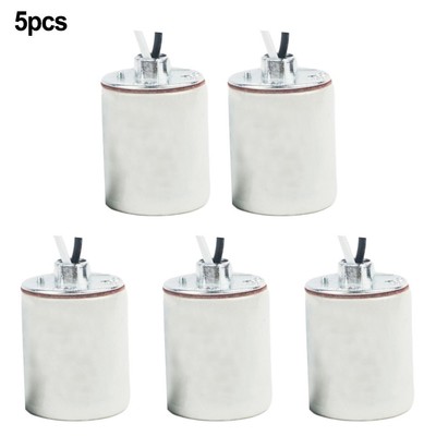 E26 Standard weiß Porzellan Lampenfassung für Pendelleuchten 5er Pack