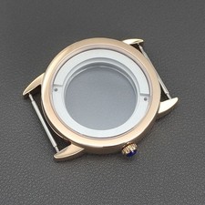 STEEL Rose Gold Sapphire 42mm Pilot Watch Case For ETA2824 Movement 34.5mm Dials
