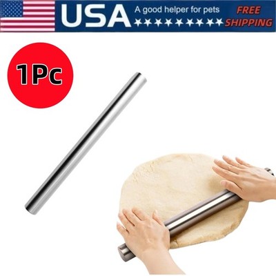 Stainless Steel Non-Stick Rolling Pin 11.8'' for Pizza, Cookies and Bread