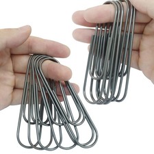 15Pcs 4 Inch Jumbo Paper Clips, Black Coated Large Reusable Big Paperclips fo...