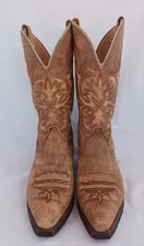 Dingo Brown Leather Embroidered Cowboy Western Boots Size 7 Womens Footwear 