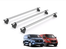 Ford Transit Custom Roof Rack Fits [H1 Roof] 2013+ 3x Bars Rhino Kammbar Fleet