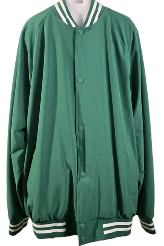 COACH Giacca bomber allenatori Jackson a righe verdi e bianche tasche a scatto taglia XL