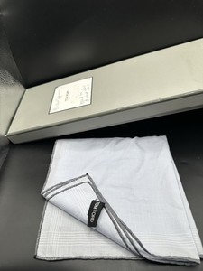 Tom Ford Light Gray Cotton Pocket Square with Box