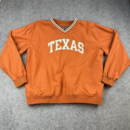 Pullover Texas Longhorns Pro Player uomo giacca a vento grande foderata arancione vintage Y2K - Foto 1 di 14
