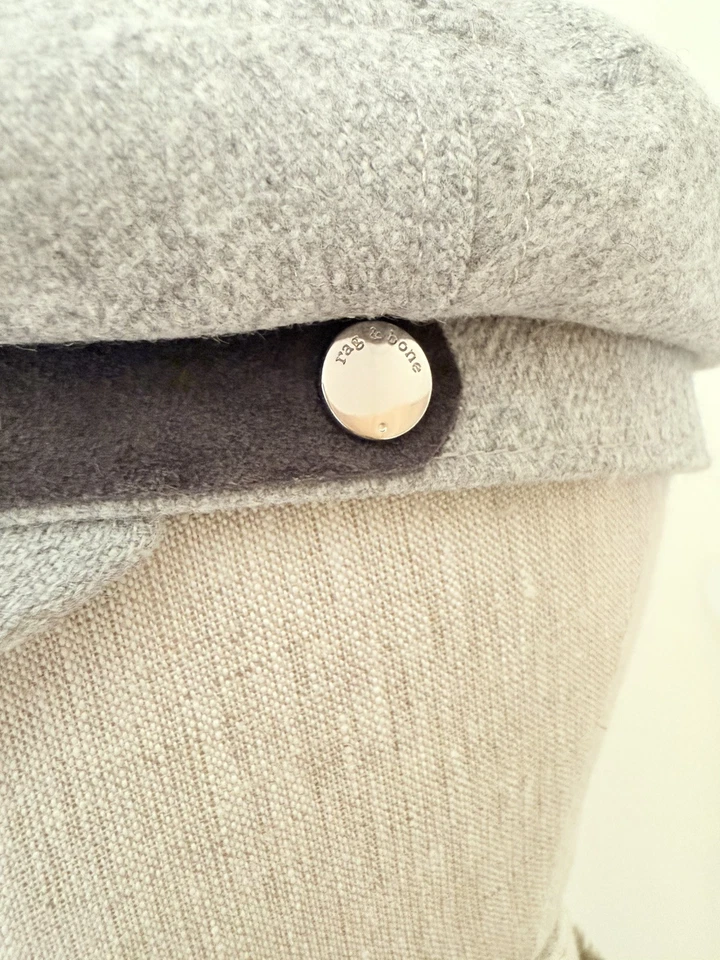 Gorra de pescador de gamuza de lana de trapo y hueso gris sombrero para mujer S/M estilo noticiero Foto 4 de 4