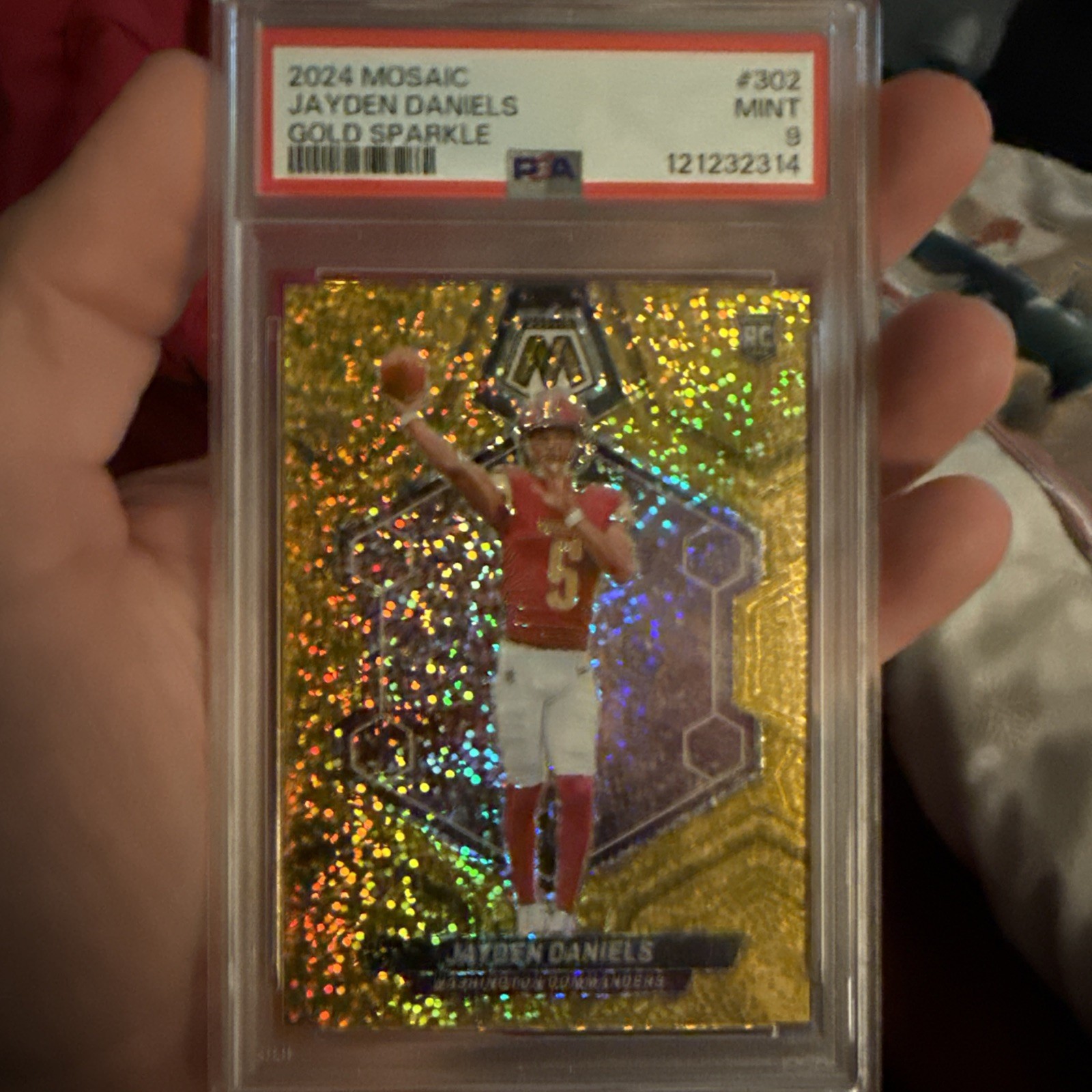 2024 Panini Mosaic Jayden Daniels #302 Gold Sparkle Prizm /24 (RC) 1st on print!