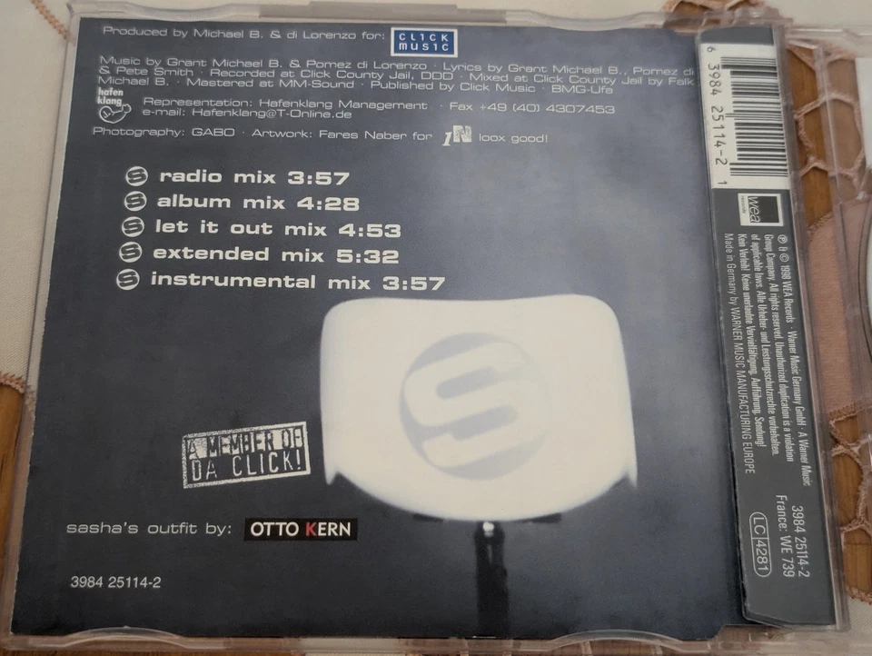 Sasha - If you believe - 1998 CD Maxi Single guter Zustand 5 Tracks WEA Records - Bild 2 von 4