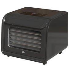 HOMCOM Food Dehydrator with 6 Stainless Steel Tray, for Fruit, Meat, Black