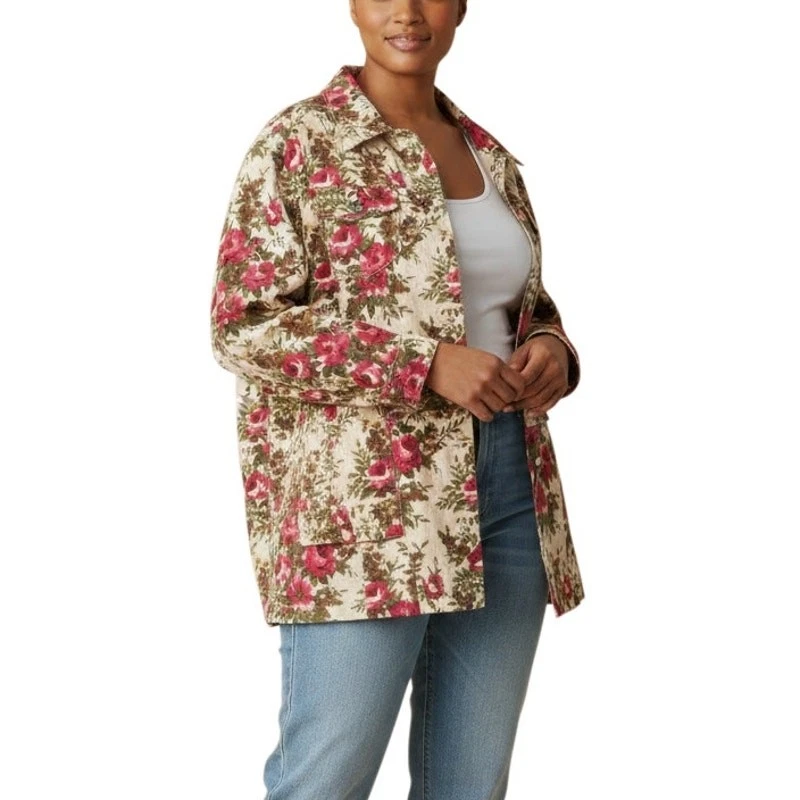 Denim Pink Floral Coats, Jackets & Vests for Women for sale | eBay