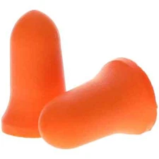 Disposable 32 dB Uncorded Earplugs, 200 Pair, Bell Shape, Orange