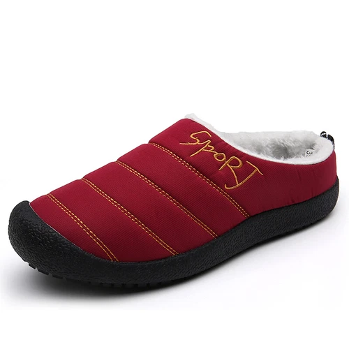 Winter Cotton Slippers Waterproof Plush Lining Warm Men Women Slippers Outdoor- - Picture 36 of 65