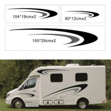 For Camper RV Trailer Stripes Two Sides Vinyl Graphics Kit Decals Car Stickers
