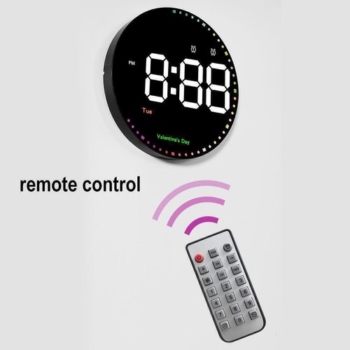 Große LED-Digital-Wanduhr Innentemperatur Datum Wecker für Schlafzimmer DE - Bild 4 von 23