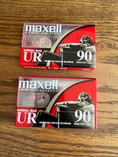 2 Maxell UR 90 Minute Blank Audio Cassette Tapes Normal Bias NEW SEALED