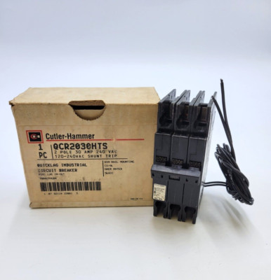 Cutler-Hammer QCR2030HTS Circuit Breaker 30A 2P 240V Shunt Trip DIN Rail Mount