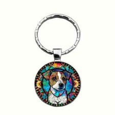 Jack Russell Dog Pet Lover Handmade Fashionable Keyring Handcrafted Gift
