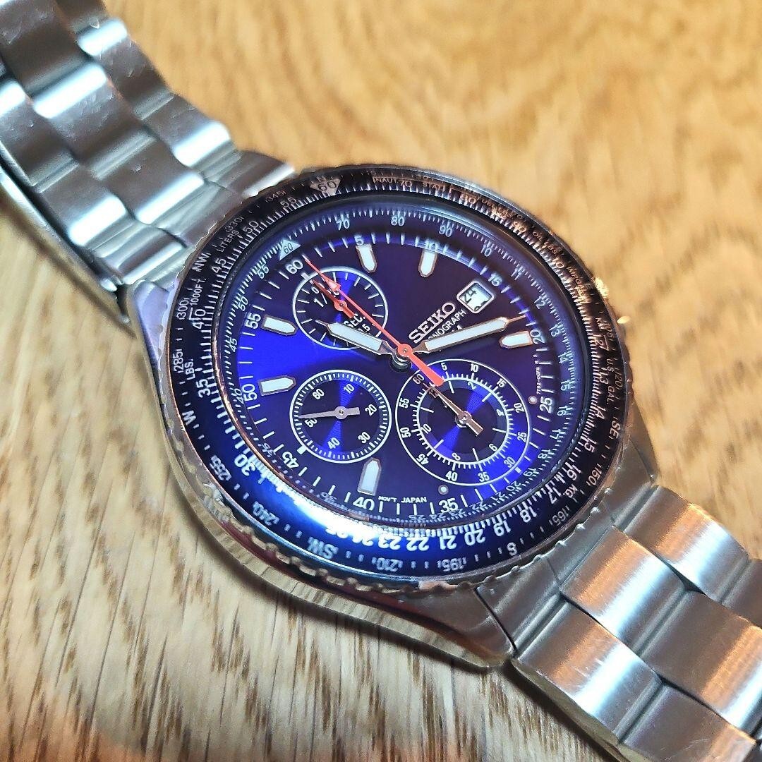 USED Excellent] Seiko Flightmaster Pilot Chronograph SS 7T92-0CF0