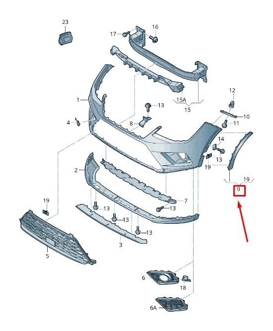 SEAT ARONA KJ Front Left Bumper Wheel Arch Trim 6F98548279B9 NEW 