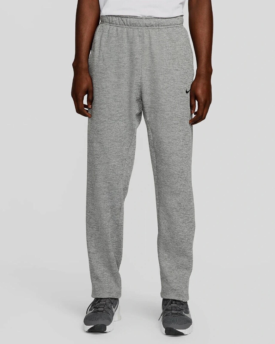 Nike Men's Therma-FIT Fitness Training Sweatpants Open Hem Gray