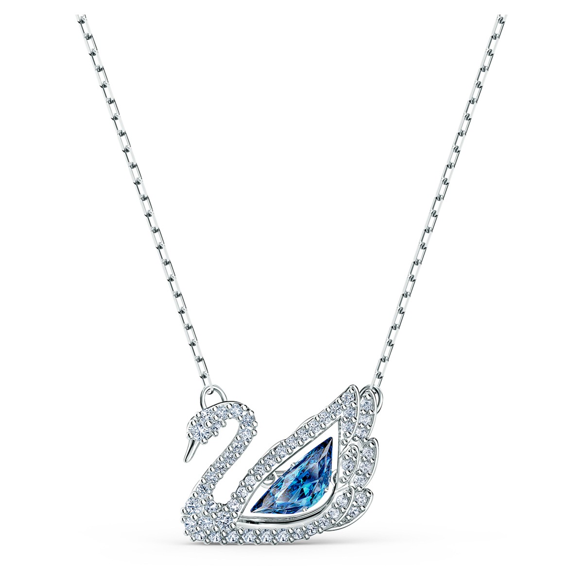 ★SWAROVSKI★ Swan Blue Rhodium Necklace 5533397 Swarovski Swan Necklace Swan, Blue, Rhodium Plated 5533397