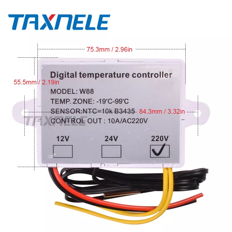 W88 Digital Thermostat 12V 220V Temperature Controller Triple