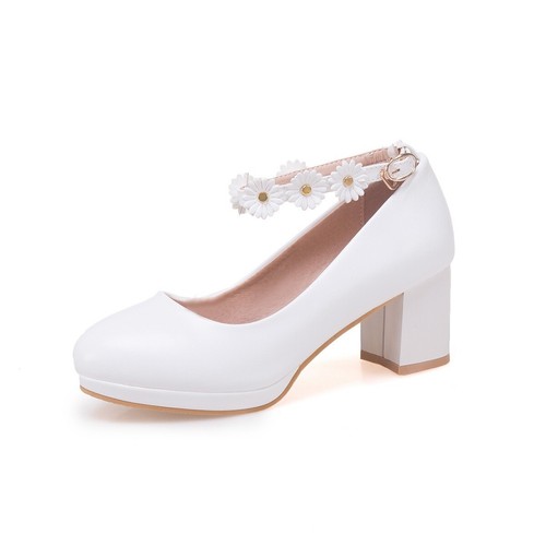 Kids Girls Princess Party Sandals Square 6cm Heel High Heels Bridesmaid Wedding - Picture 17 of 48