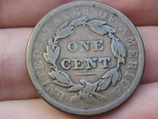 1838 Matron Head Modified Large Cent Penny- Beaded Cords, Good Details