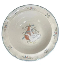 Vtg. Marmalade Geese Serving Bowl Beige Speckled Country International Stoneware
