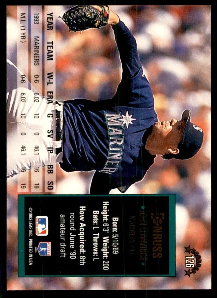 1994 Donruss John Cummings Baseball Cards #126 - Image 2 of 2