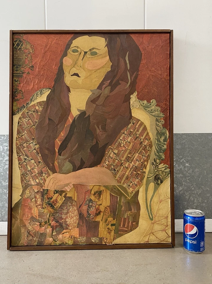 🔥 复古现代犹太印象派女性肖像拼贴画,20 世纪 60 年代 — 第 2/4 张图片
