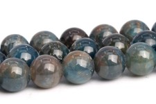 5MM Genuine Natural Dark Blue Apatite Grade AB Round Gemstone Loose Beads 15"
