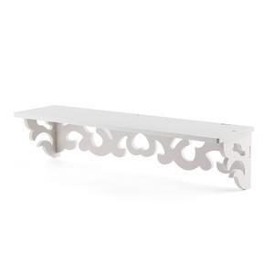 Set Of 2 White Shabby Chic Filigree Style Shelves Cut Out Design