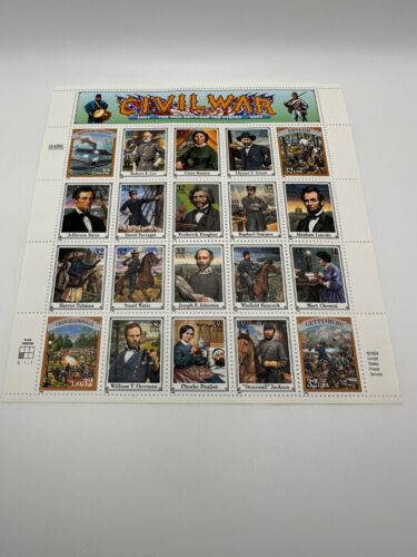 SFSTAMPS US Scott 2975 Civil War Personals Sheet of 20 stamps MNH 1995 Free Ship