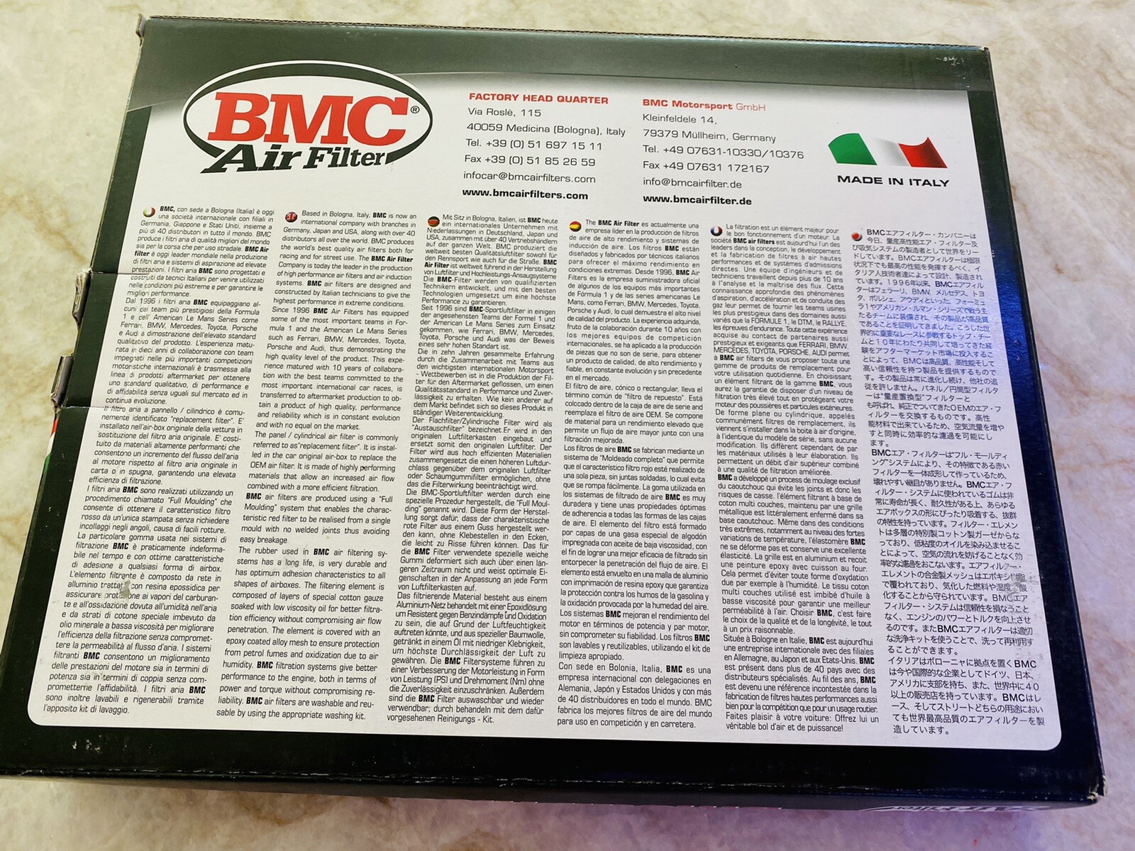 BMC Air Filters for Lamborghini Huracan EVO Performante Sterrato STO & Tecnica