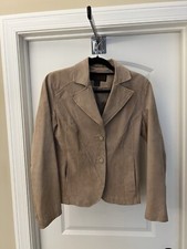 90s Suede Jacket Blazer Tan Beige Size 8