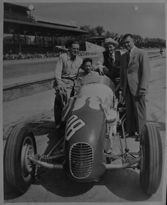 Walt Faulkner sits in the #98 Grant Piston Ring Special as car 1950 Indy Photo