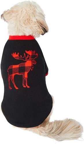 Frisco Black Red Plaid Moose Dog & Cat T-Shirt. Size Small/Medium.