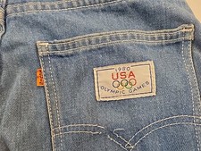 Vintage Levi's 1980 USA Olympic Games Cutoff Denim Shorts Women's Size 13