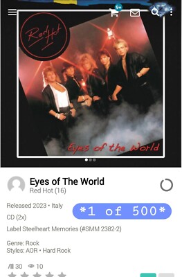Red Hot ~ Eyes The World {1 of 500} SOLD OUT 2xCD 2023 Hi-Tech AOR Melodic Rock